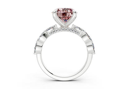Liana Pink Diamond Accent Round Cut 2mm Engagement Ring
