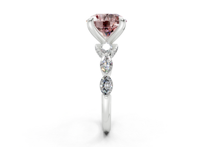 Liana Pink Diamond Accent Round Cut 2mm Engagement Ring