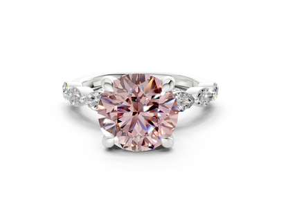 Liana Pink Diamond Accent Round Cut 2mm Engagement Ring