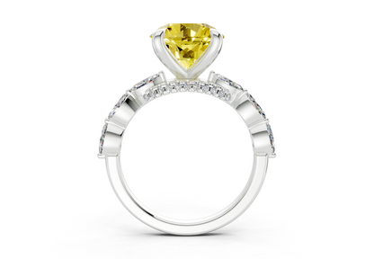 Liana Yellow Diamond Accent Round Cut 2mm Engagement Ring