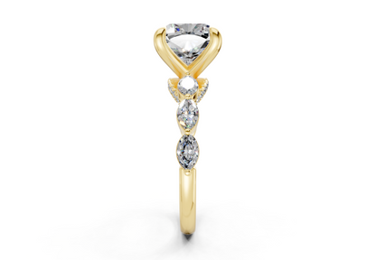 Liana Diamond Accent Cushion Square Cut 2mm Engagement Ring