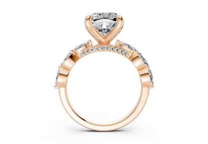 Liana Diamond Accent Cushion Square Cut 2mm Engagement Ring