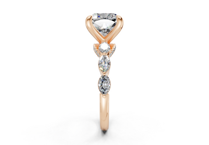 Liana Diamond Accent Cushion Square Cut 2mm Engagement Ring