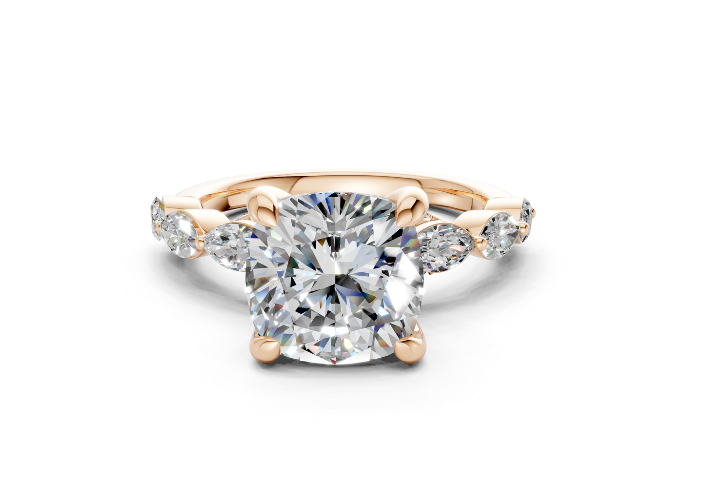 Liana Diamond Accent Cushion Square Cut 2mm Engagement Ring