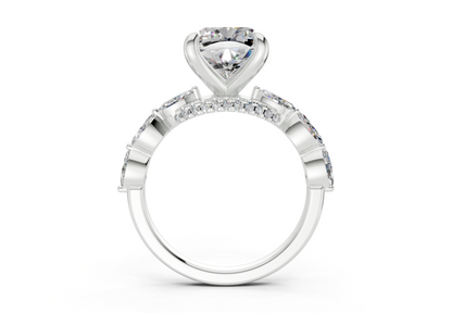 Liana Diamond Accent Cushion Square Cut 2mm Engagement Ring
