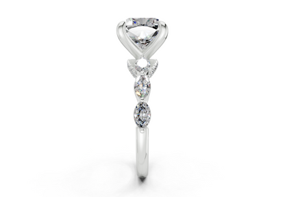 Liana Diamond Accent Cushion Square Cut 2mm Engagement Ring