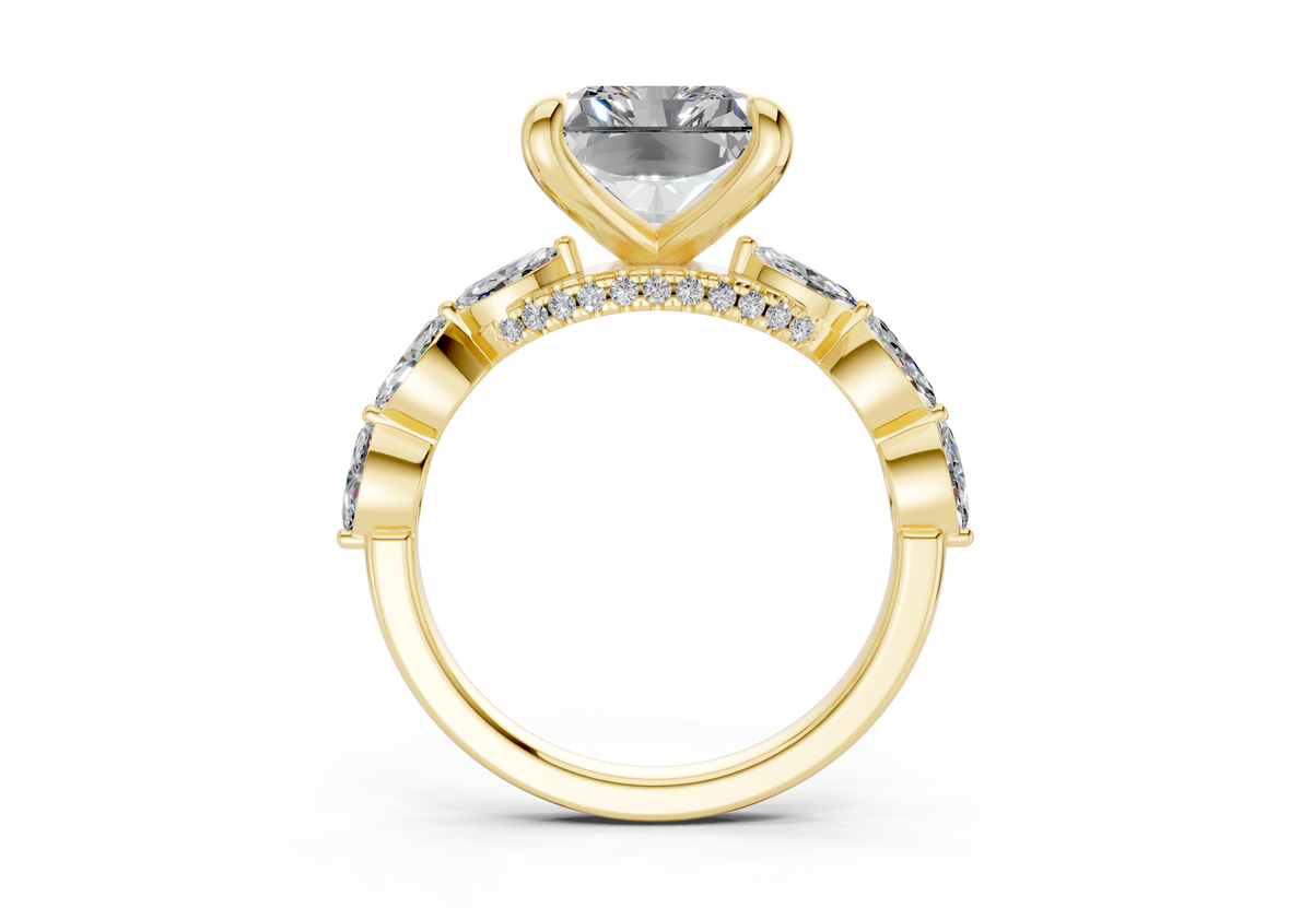 Liana Diamond Accent Radiant Square Cut 2mm Engagement Ring