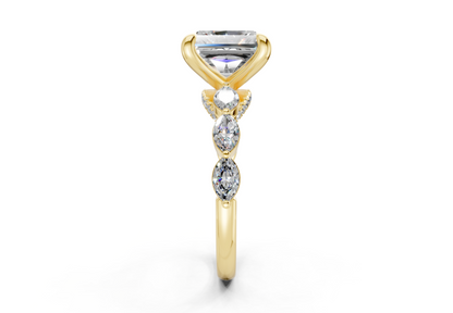 Liana Diamond Accent Radiant Square Cut 2mm Engagement Ring