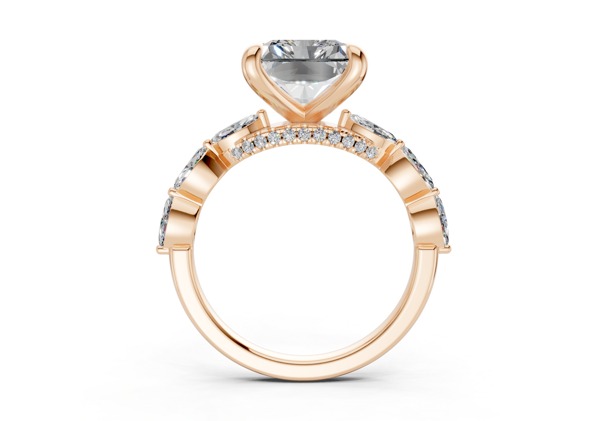 Liana Diamond Accent Radiant Square Cut 2mm Engagement Ring