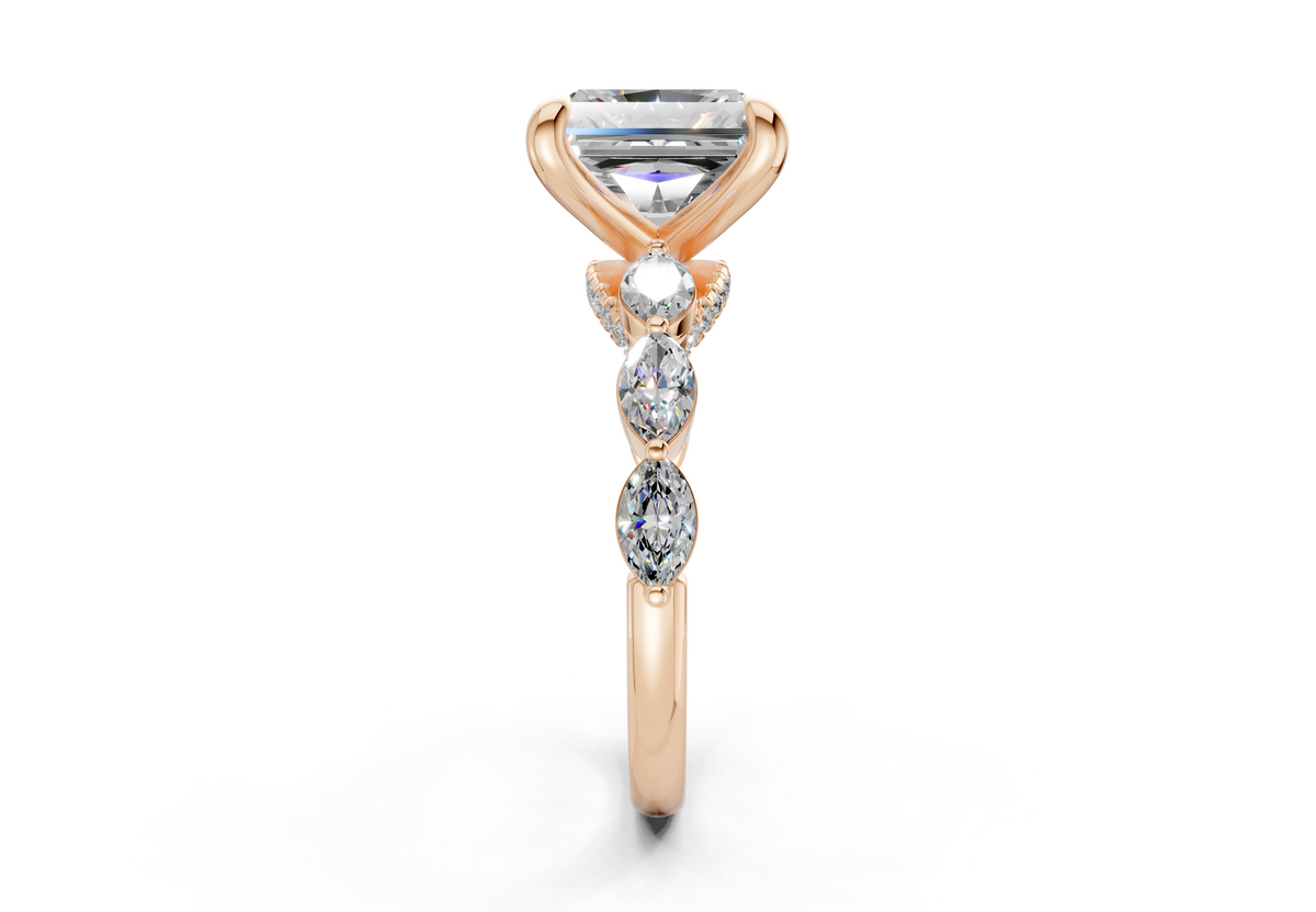 Liana Diamond Accent Radiant Square Cut 2mm Engagement Ring