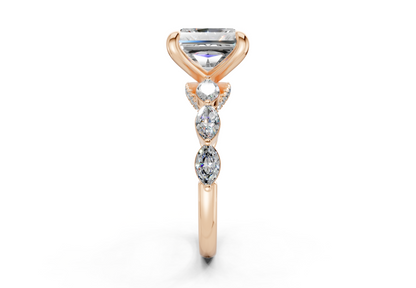 Liana Diamond Accent Radiant Square Cut 2mm Engagement Ring