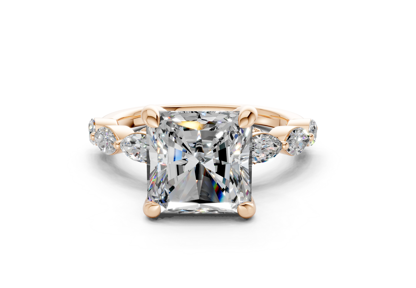 Liana Diamond Accent Radiant Square Cut 2mm Engagement Ring