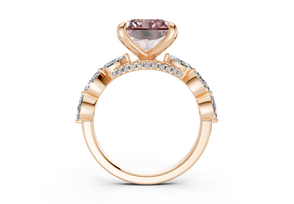 Liana Pink Diamond Accent Radiant Square Cut 2mm Engagement Ring