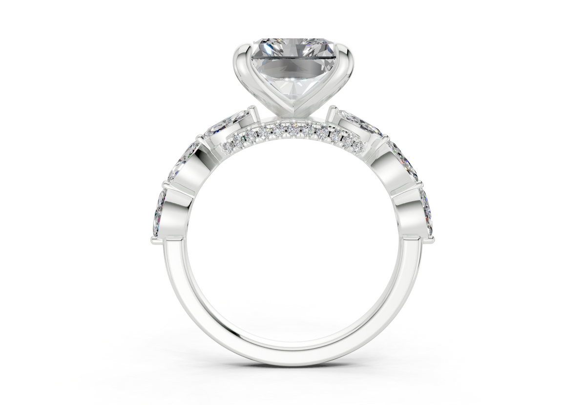 Liana Diamond Accent Radiant Square Cut 2mm Engagement Ring