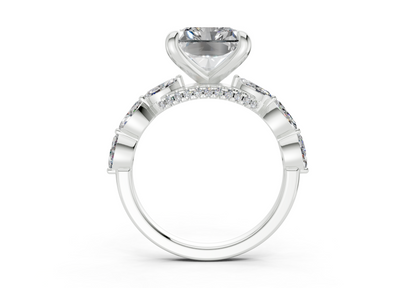Liana Diamond Accent Radiant Square Cut 2mm Engagement Ring