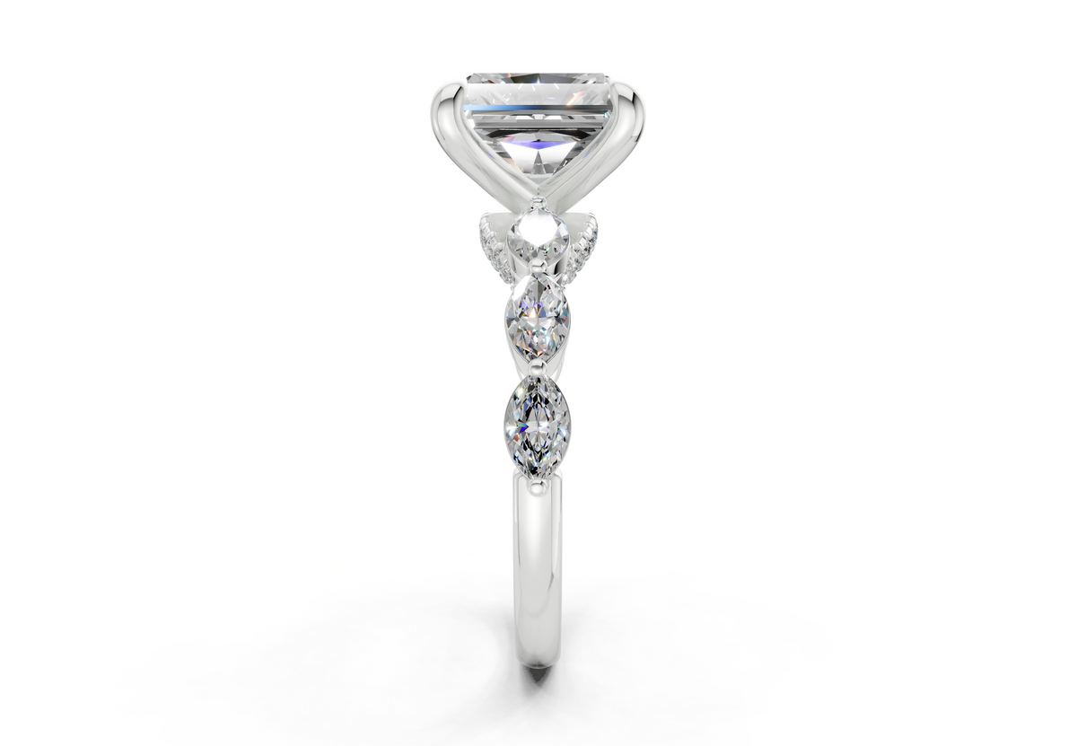 Liana Diamond Accent Radiant Square Cut 2mm Engagement Ring