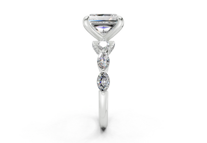 Liana Diamond Accent Radiant Square Cut 2mm Engagement Ring