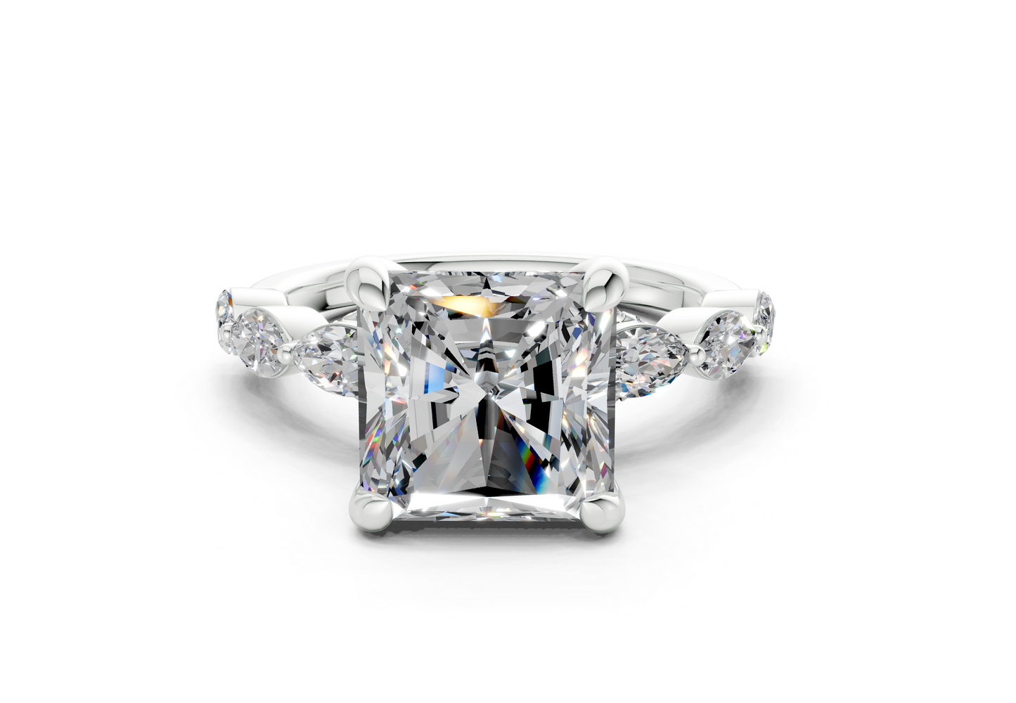 Liana Diamond Accent Radiant Square Cut 2mm Engagement Ring