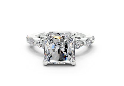 Liana Diamond Accent Radiant Square Cut 2mm Engagement Ring