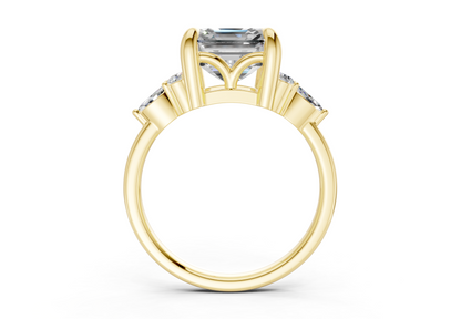 Lyra Diamond Accent Asscher Cut 2mm Engagement Ring