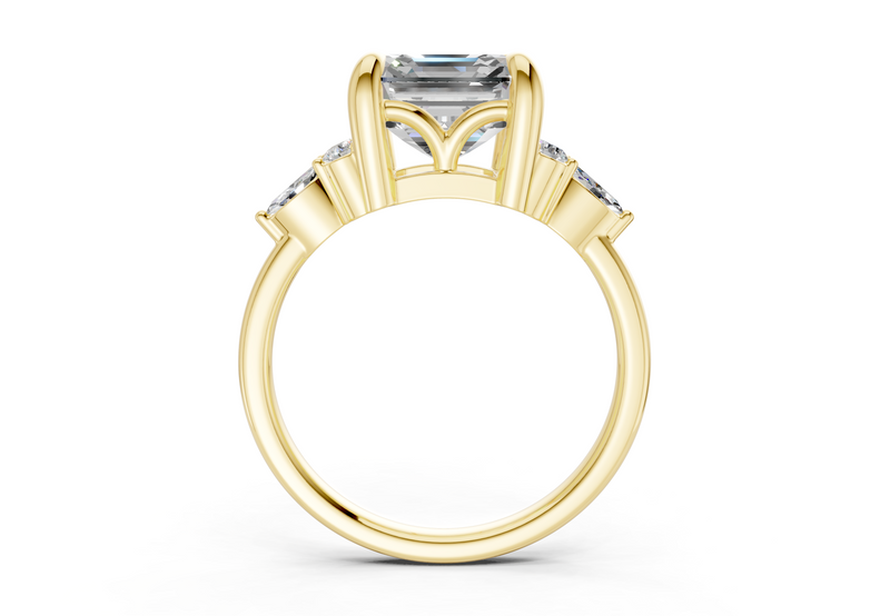 Lyra Diamond Accent Asscher Cut 1.8mm Engagement Ring