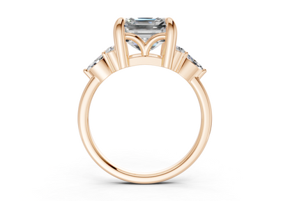 Lyra Diamond Accent Asscher Cut 2mm Engagement Ring