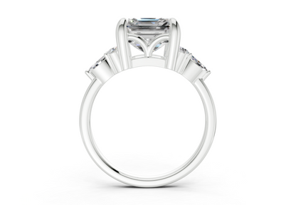 Lyra Diamond Accent Asscher Cut 2mm Engagement Ring