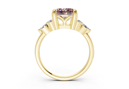 Lyra Pink Diamond Accent Emerald Cut 2mm Engagement Ring