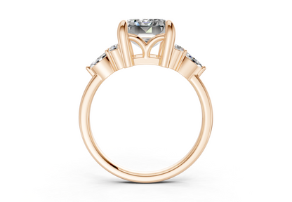 Lyra Diamond Accent Emerald Cut 2.3mm Engagement Ring