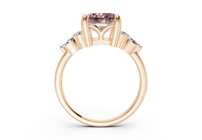 Lyra Pink Diamond Accent Emerald Cut 2mm Engagement Ring