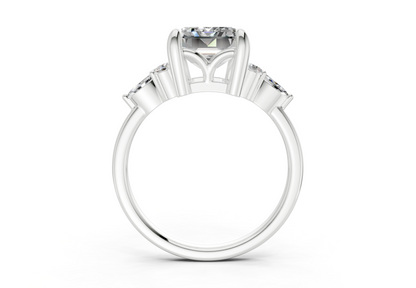 Lyra Diamond Accent Emerald Cut 2mm Engagement Ring