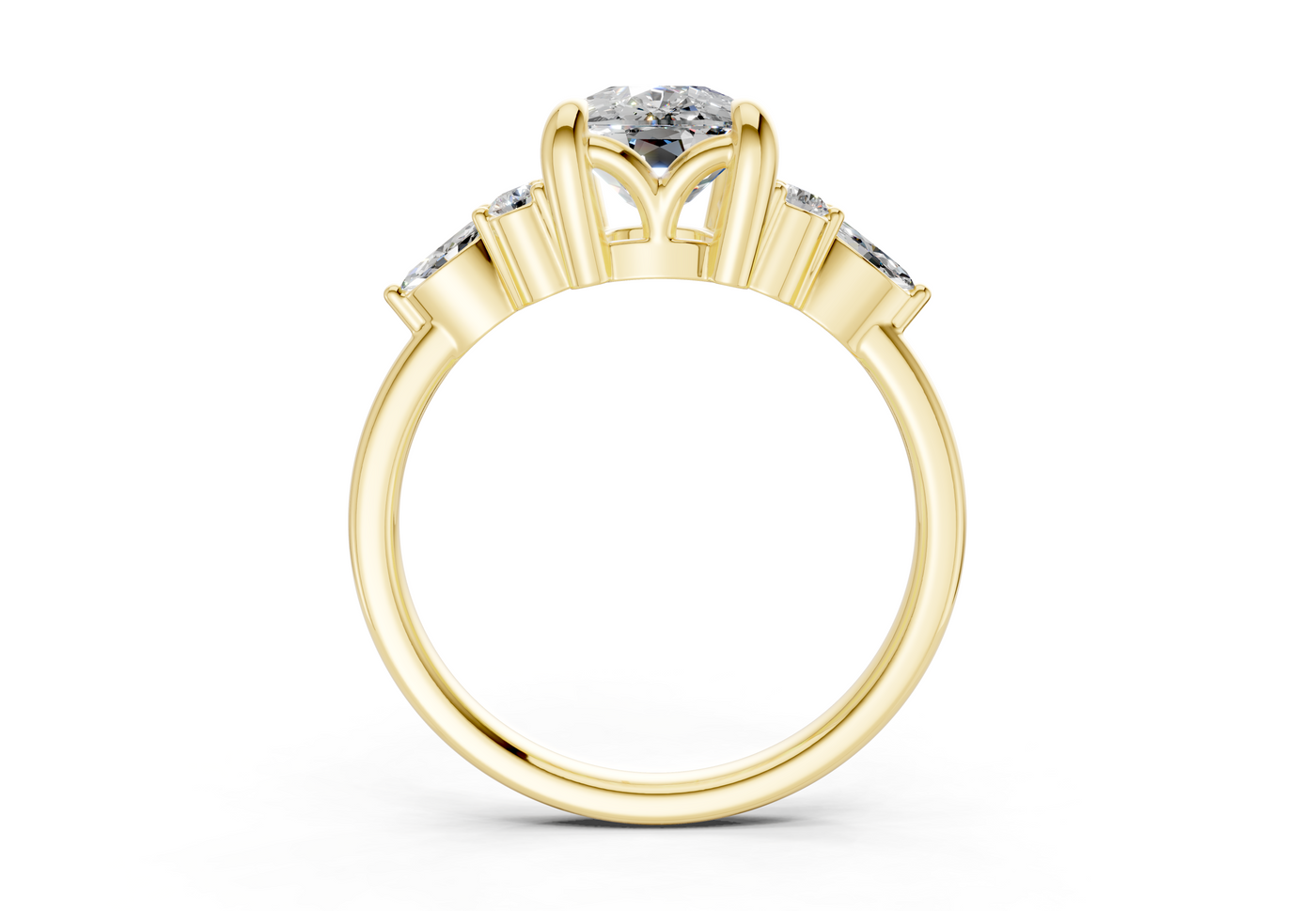 Lyra Diamond Accent Elongated Cushion Cut 1.8mm Engagement Ring