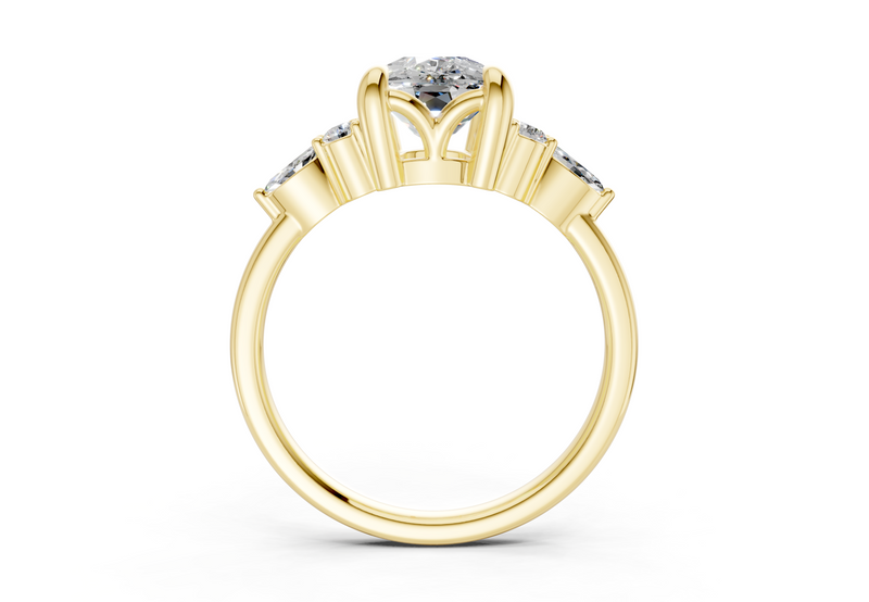 Lyra Diamond Accent Elongated Cushion Cut 2.3mm Engagement Ring