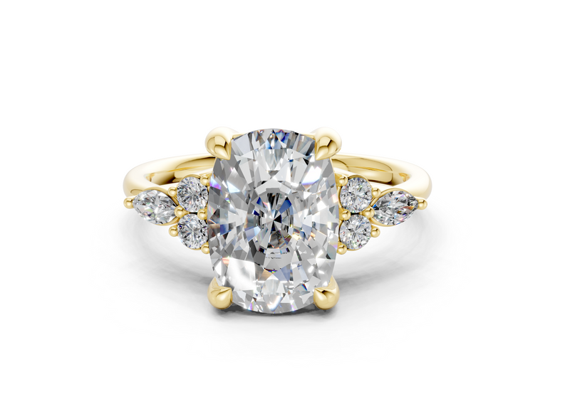 Lyra Diamond Accent Elongated Cushion Cut 2.3mm Engagement Ring
