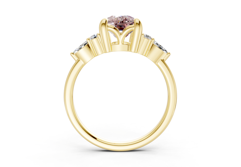 Lyra Pink Diamond Accent Elongated Cushion Cut 2mm Engagement Ring