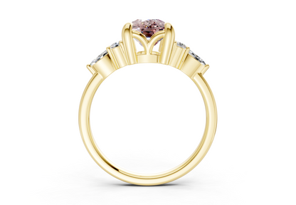 Lyra Pink Diamond Accent Elongated Cushion Cut 2.3mm Engagement Ring