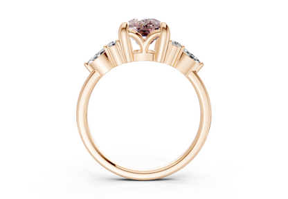 Lyra Pink Diamond Accent Elongated Cushion Cut 2.3mm Engagement Ring