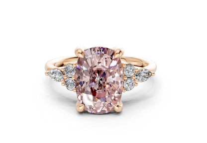 Lyra Pink Diamond Accent Elongated Cushion Cut 2.3mm Engagement Ring