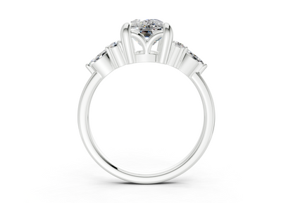 Lyra Diamond Accent Elongated Cushion Cut 2mm Engagement Ring