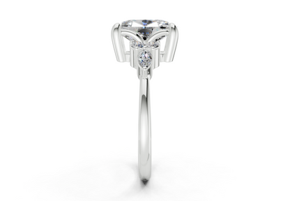 Lyra Diamond Accent Elongated Cushion Cut 2mm Engagement Ring