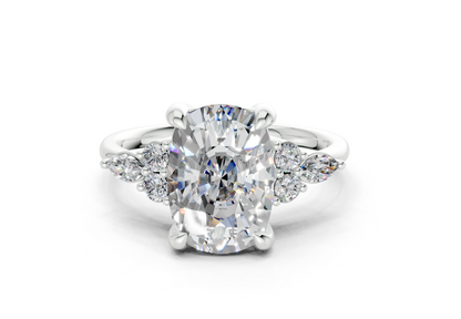 Lyra Diamond Accent Elongated Cushion Cut 2mm Engagement Ring