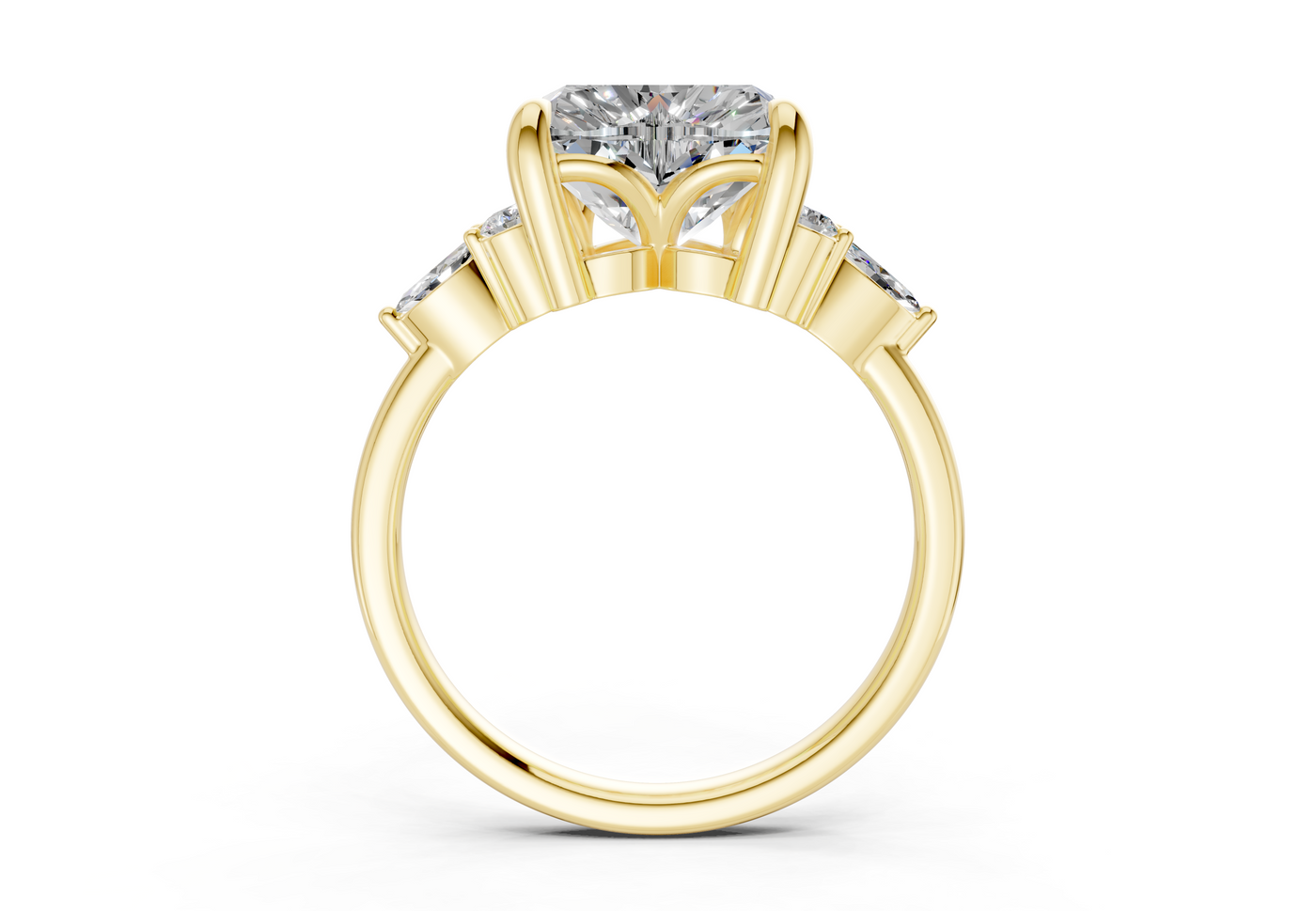 Lyra Diamond Accent Heart Cut 2mm Engagement Ring