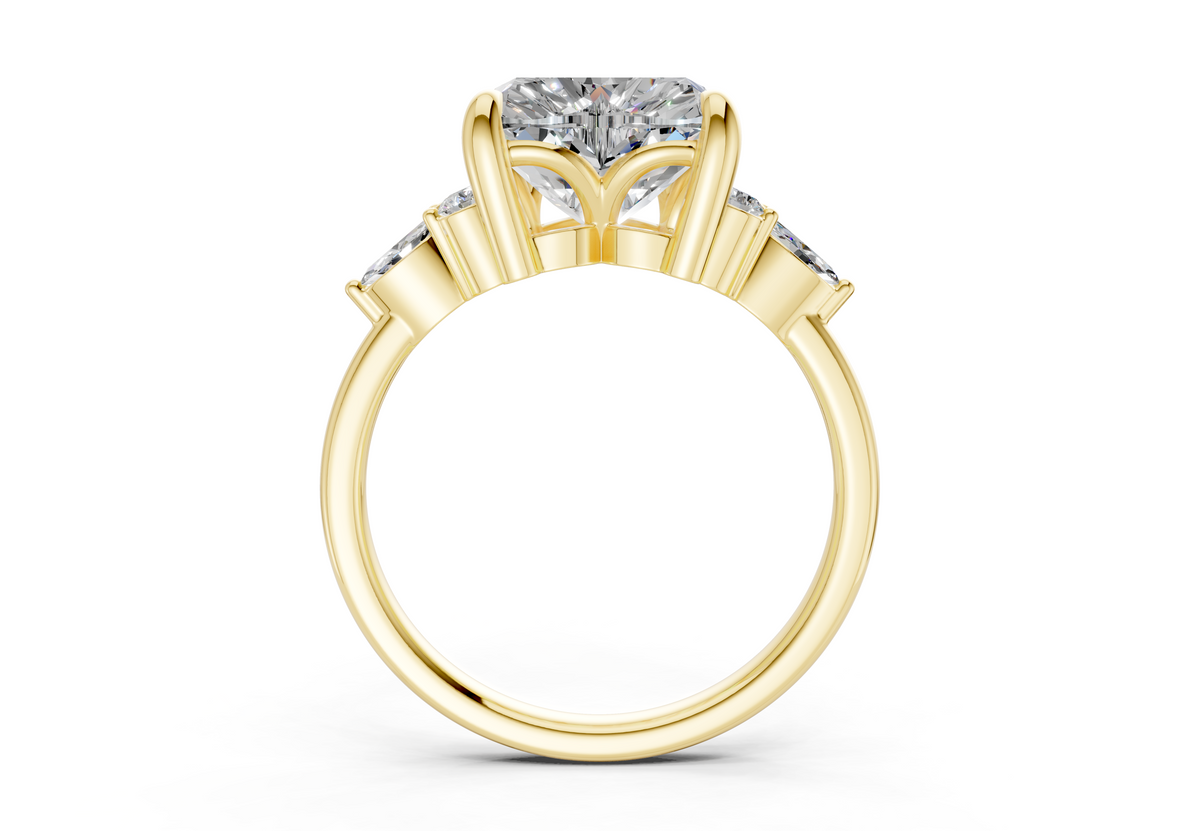 Lyra Diamond Accent Heart Cut 1.8mm Engagement Ring