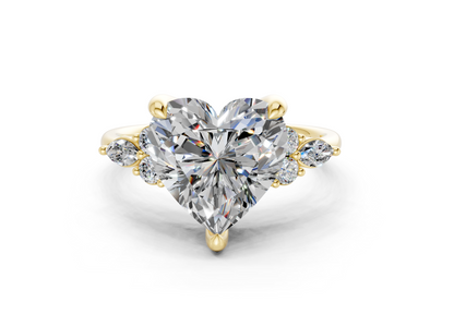 Lyra Diamond Accent Heart Cut 1.8mm Engagement Ring