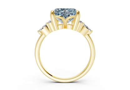 Lyra Blue Diamond Accent Heart Cut 2.3mm Engagement Ring
