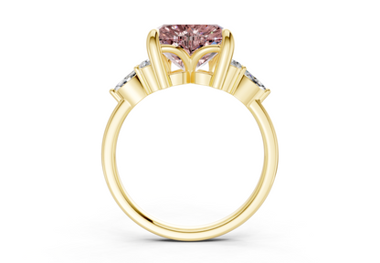 Lyra Pink Diamond Accent Heart Cut 2mm Engagement Ring