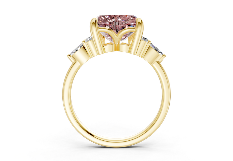 Lyra Pink Diamond Accent Heart Cut 2.3mm Engagement Ring