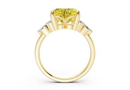 Lyra Yellow Diamond Accent Heart Cut 2.3mm Engagement Ring