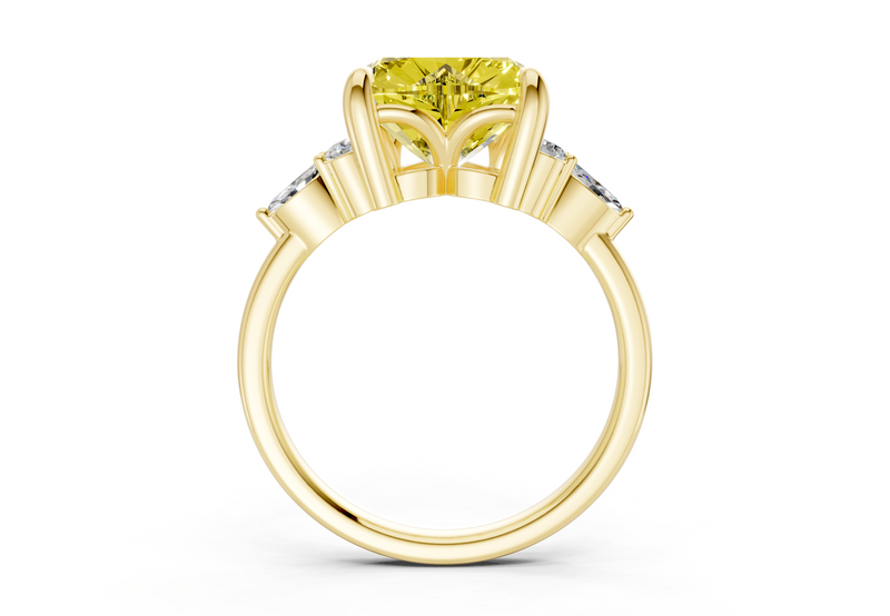 Lyra Yellow Diamond Accent Heart Cut 2.3mm Engagement Ring
