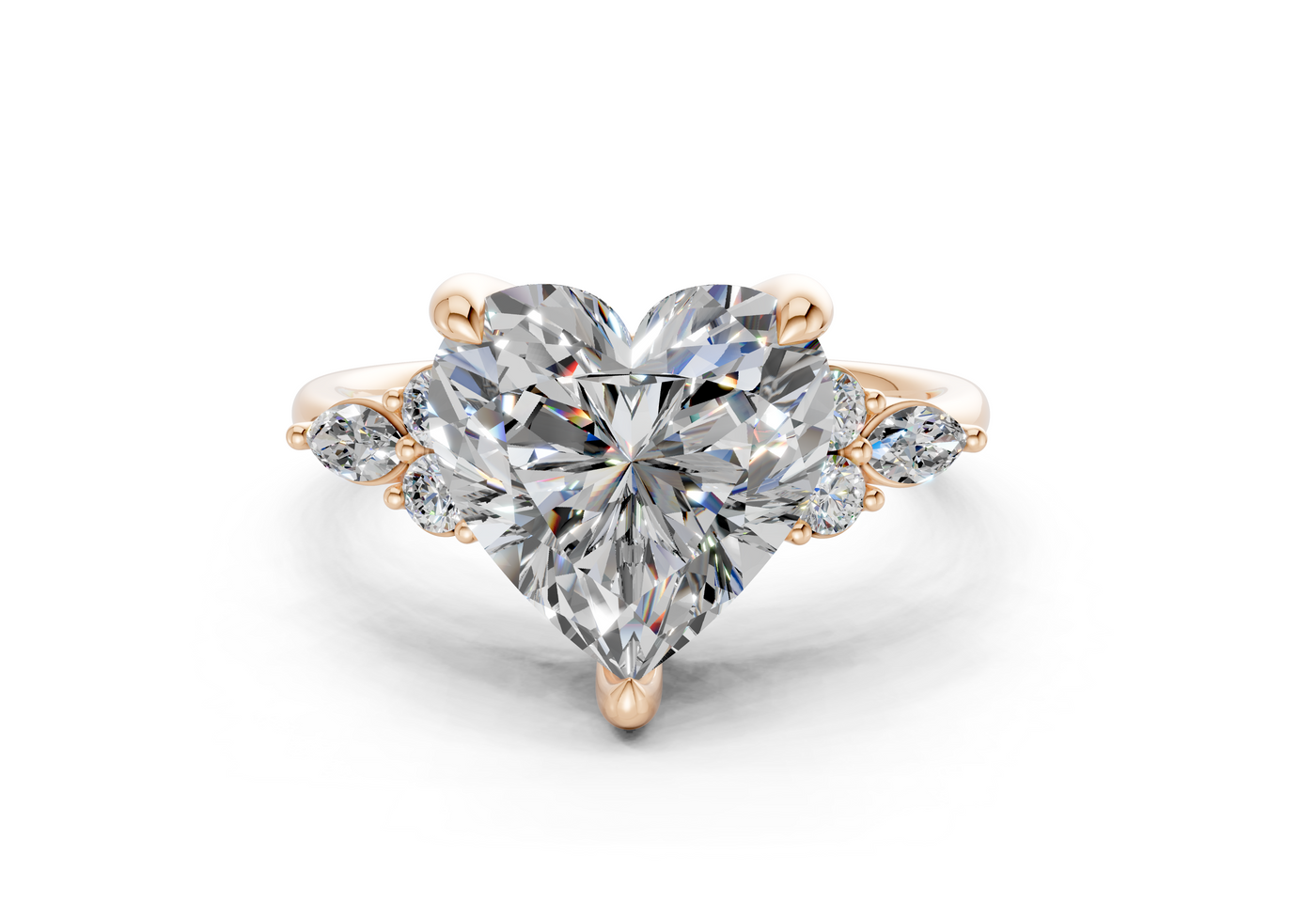 Lyra Diamond Accent Heart Cut 2.3mm Engagement Ring